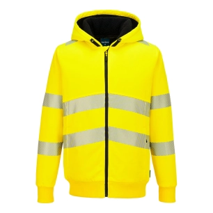sweat à capuche d'hiver fourré pw3 - taille xxl - jaune - portwest