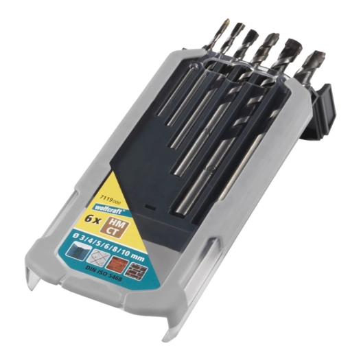 foret à béton professionnel avec chant en carbure de tungstène, ø3-10 mm, jeu de 6 pièces