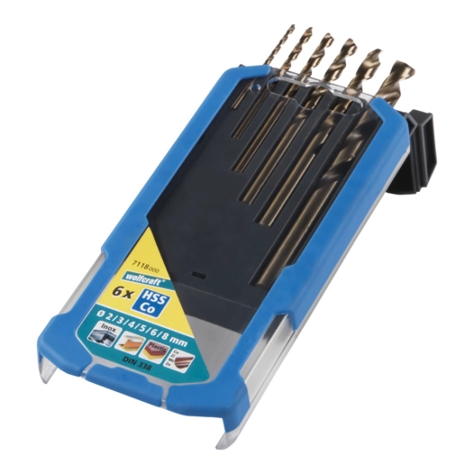 foret à métal hss cobalt broyé, ø2-8 mm, jeu de 6 pièces