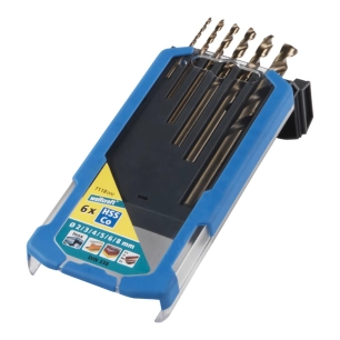 foret à métal hss cobalt broyé, ø2-8 mm, jeu de 6 pièces