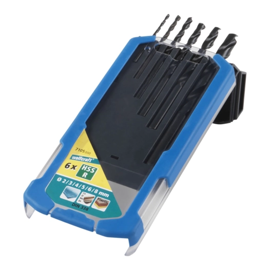 foret à métal hss, forgage au rouleau, ø2-8 mm, jeu de 6 pièces