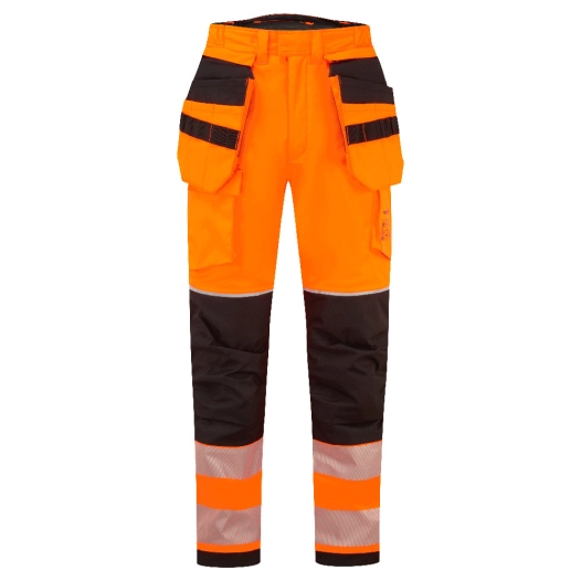 pantalon d'hiver + pluie holster pw3 modaflame hv - taille l - orange/noir - portwest