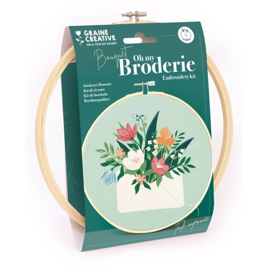 kit broderie partielle bouquet ã¸20 cm - graine creative