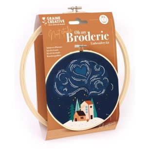 kit broderie partielle nuit ã¸20 cm - graine creative