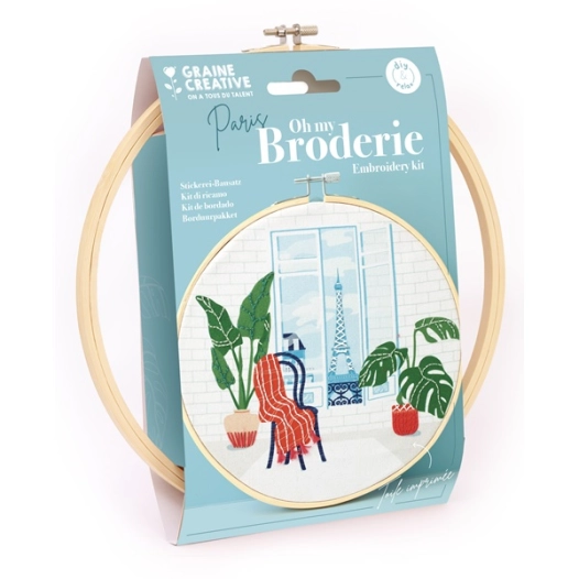 kit broderie partielle paris ã¸20 cm - graine creative
