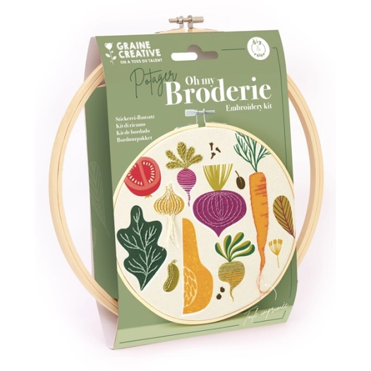 kit broderie partielle potager ã¸20 cm - graine creative