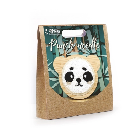 kit punch needle panda ã¸ 150 mm - graine creative