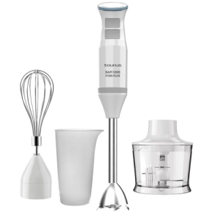 mixeur plongeant pied inox 1200w 20 vitesses hachoir bol doseur blanc bleu - taurus