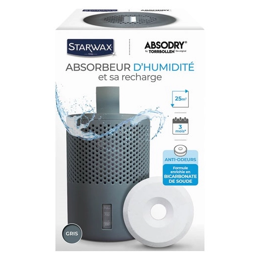 absorbeur d'humiditã© gris + 1 tablette 500 g - brunel