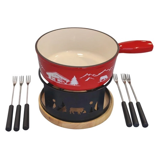 set fondue 22cm rouge montagne - ruskin gz office