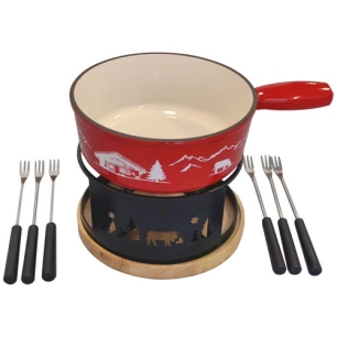 set fondue 22cm rouge montagne - ruskin gz office