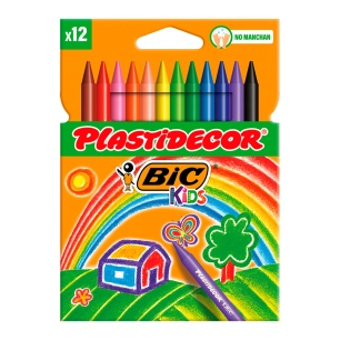 cires colorées plastidecor blister 12 pièces