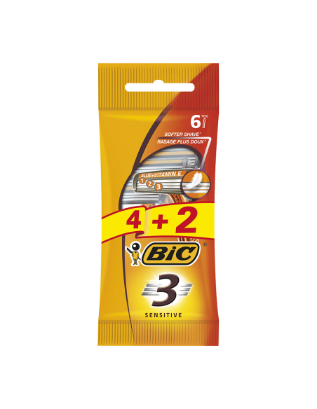 BIC Rasoir Sensitive 3 Rasage doux et économique - BIC