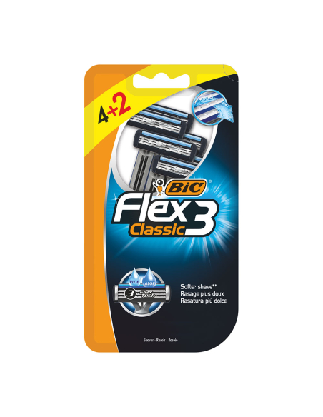 BIC Flex 3 Rasoir Homme 3 lames mobiles pour un rasage précis - BIC