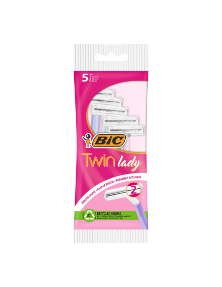 BIC Twin Lady Pack 5 Rasoir jetable double lame pour femme - BIC