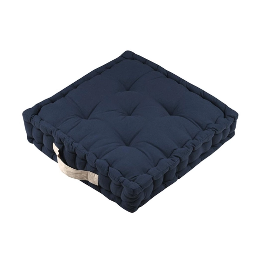 Coussin DUO STOF marine/lin 45x45x10cm - STOF