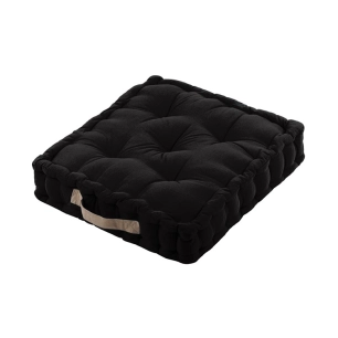 Coussin DUO STOF noir/lin 45x45x10cm - STOF