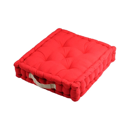 Coussin DUO STOF rouge/lin 45x45x10cm - STOF