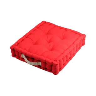 Coussin DUO STOF rouge/lin 45x45x10cm - STOF