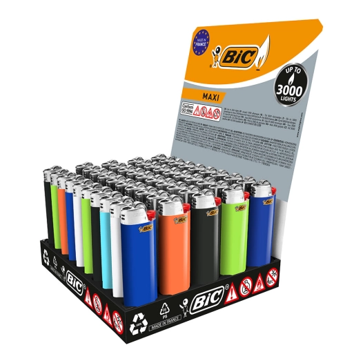 briquet maxi j26 couleurs assorties présentoir 50 pièces