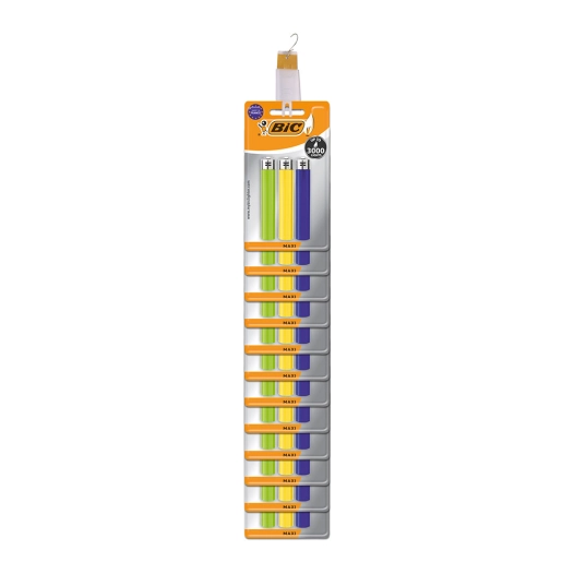 briquet maxi j26 couleurs assorties blister 3 pièces en bande de 12 pièces