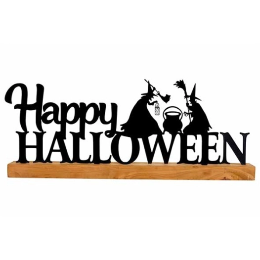 deco lettres happy halloween noir allonge metal - billiet ld