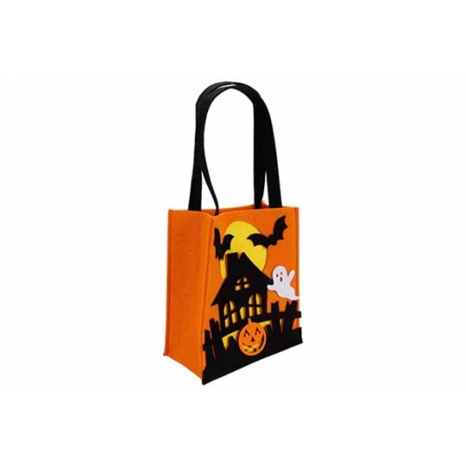 sac citrouille orange 20x10xh22cm feutre - billiet ld