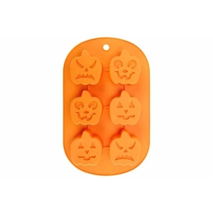 moule patisserie 6 pumpkins orange 27x3xh17cm silicone - billiet ld
