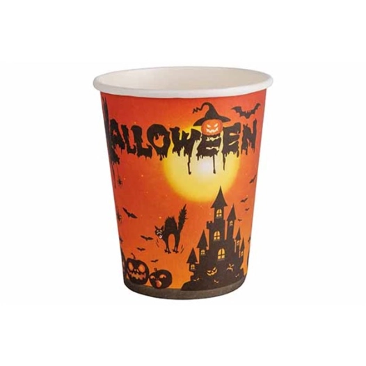 gobelet set12 halloweendeco noir orange 7x7xh9cm carton - billiet ld