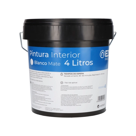 peinture plastique mat interieur blanc 4l edm