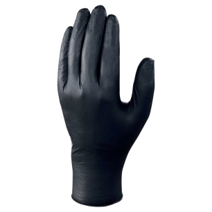 gants jetables en nitrile noir ambidextre boîte de 100 - delta plus