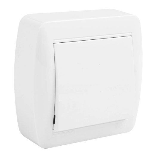 bouton-poussoir de surface, blanc, 10 a 250 v~, série murale, 74 x 72 x 28 mm