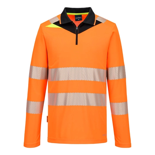 dx4 polo haute visibilité - taille m - orange/noir - portwest