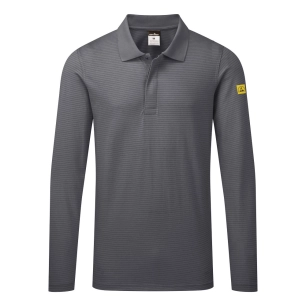 polo manches courtes esd - taille 4xl - gris zoom - portwest