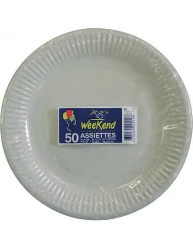 Assiette X50 Carton Blanc 18cm - PUBLI EMBAL