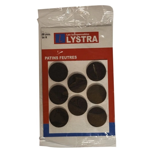 patins feutres adhã©sifs ã˜ 28 mm x 8 piã¨ces marrons - lystra