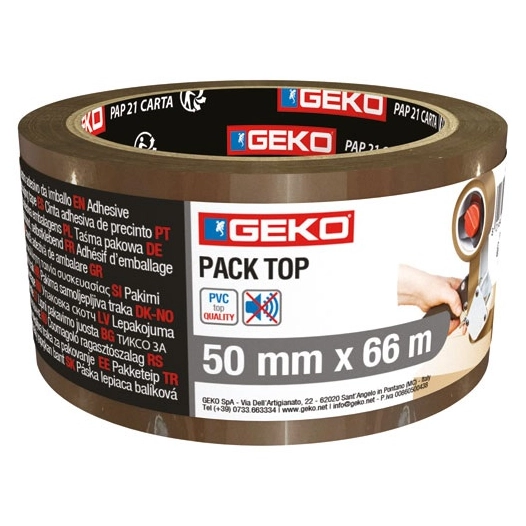 adhesif emballage pvc 50 x 66 mm havane - lystra