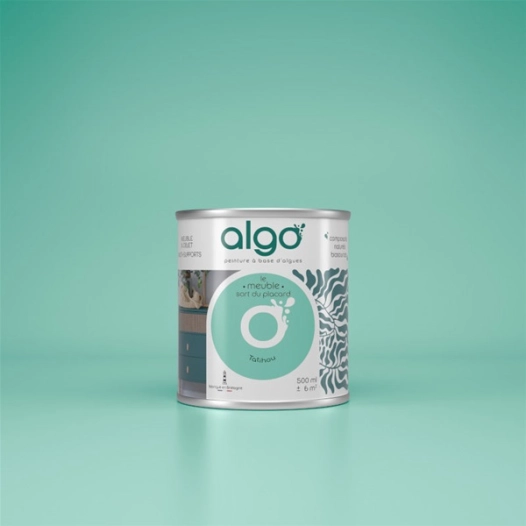 peinture pour meuble - bleu-vert tatihou - mat - 0.5 l - algo paint ld