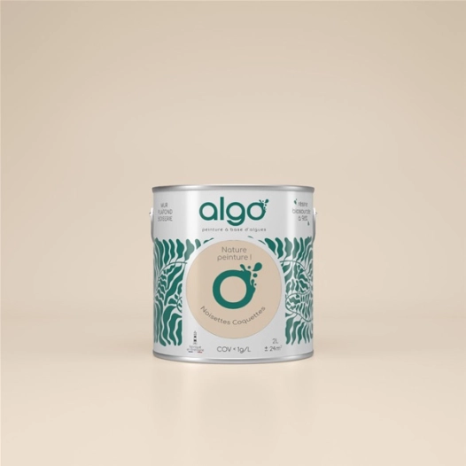 peinture ã©cologique - beige noisettes coquettes - satin - 2 l - algo paint ld