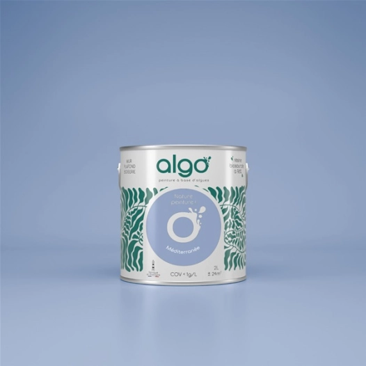 peinture ã©cologique - bleu mã©diterranã©e - satin - 2 l - algo paint ld