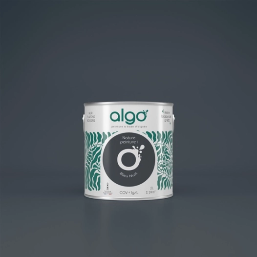 peinture ã©cologique - bleu nuit - mat - 2 l - algo paint ld