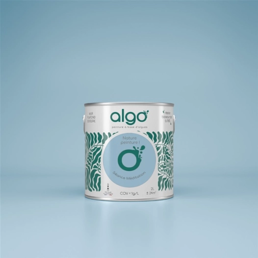 peinture ã©cologique - bleu sã©ance mã©ditation - velours - 0.5 l - algo paint ld