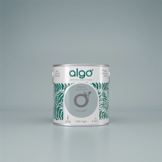 peinture ã©cologique - gris galet - mat - 2 l - algo paint ld