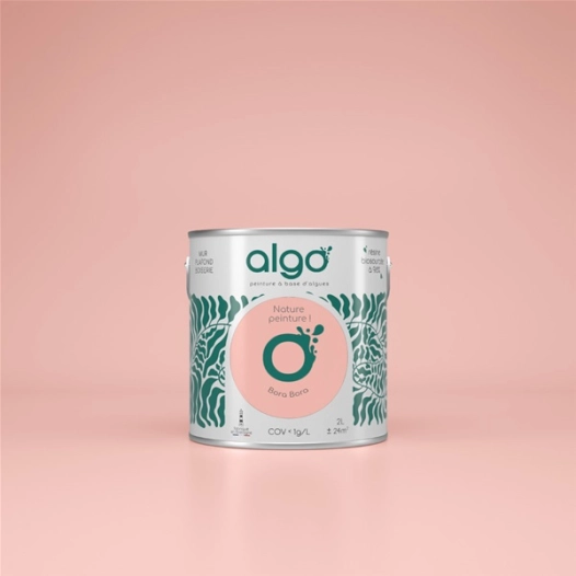 peinture ã©cologique - rose bora bora - satin - 2 l - algo paint ld