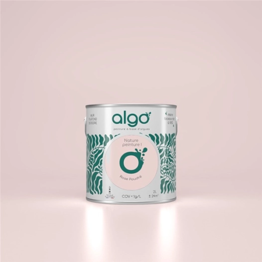 peinture ã©cologique - rose poudrã© - velours - 0.5 l - algo paint ld