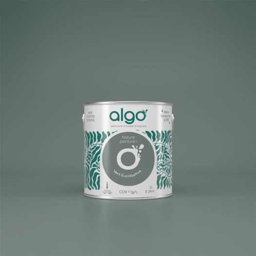 peinture ã©cologique - vert eucalyptus - velours - 2 l - algo paint ld