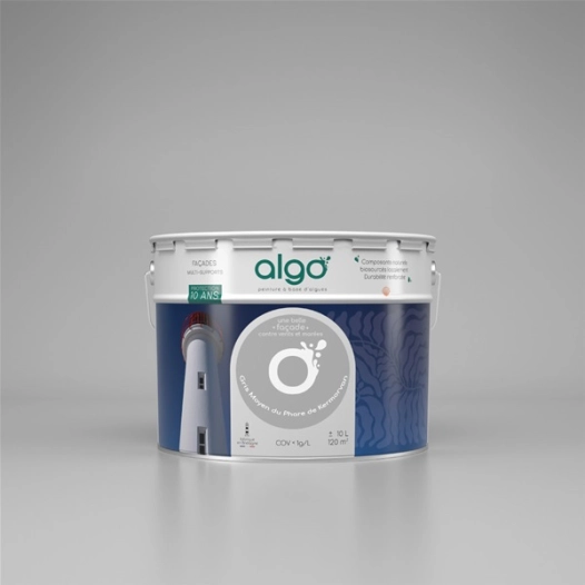 peint.faã§ade ext. gris ã  base de coquilles st-jacques gris moyen 10 l - algo paint ld