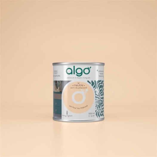 peinture pour meuble - jaune un tour au marchã© - mat - 0.5 l - algo paint ld