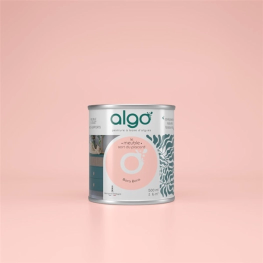 peinture pour meuble - rose bora bora - mat - 0.5 l - algo paint ld