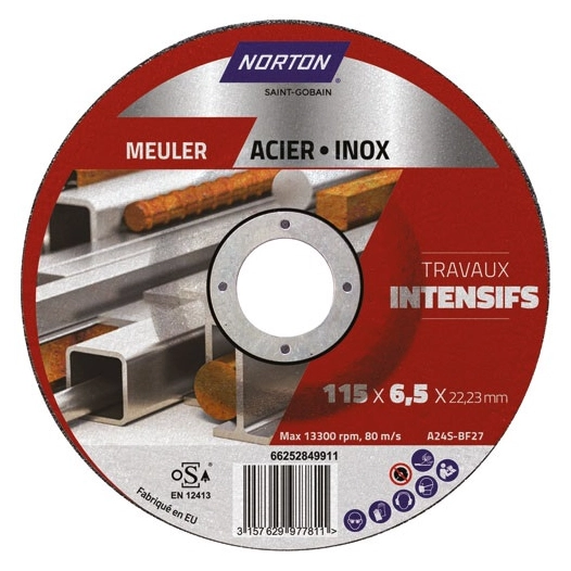 disque ã  ã©barber moyeu dã©portã© intensif mã©tal 115x6.5x22.2 - saint gobain abrasifs